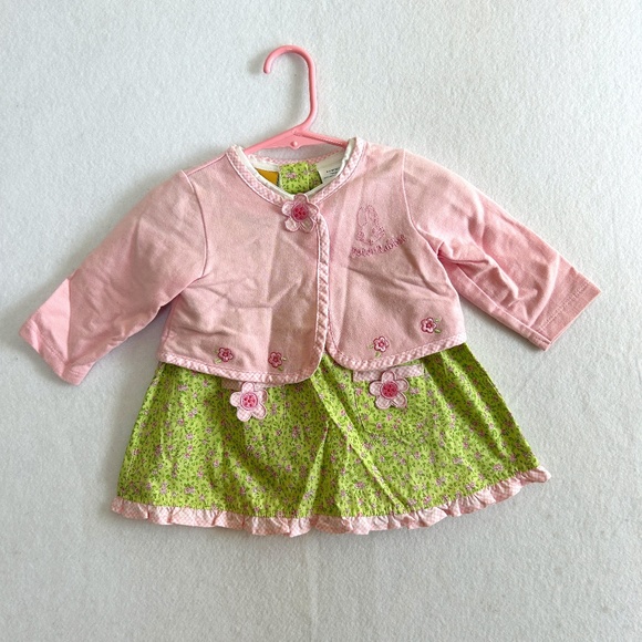 Peter Rabbit Other - Peter Rabbit Beatrix Potter Infant 2 Piece Floral Dress w/ Cardigan Size 6/9 Mon